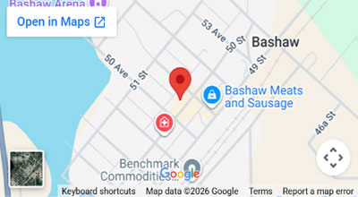 Map to Bashaw Sports, 5012-50 Street, Bashaw, AB
