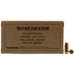 Winchester Ammunition SG380W WINCHESTER SERVICE GRADE 380 ACP 95GR FMJ-RN 50RD 10BX/CS