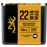 Browning Ammo B195122050 BPR 22 Mag 40 gr Jacketed Hollow Point (JHP) 50 Bx/ 20