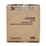 FEDERAL 60318 Federal AE223BK 223 Rem/5.56 NATO FMJ Boat Tail 55 GR 1000Case