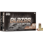 63309 CCI BLAZER BRASS 40 SW 165GR FMJ 50RD 20BX/CS