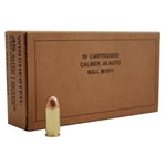 Winchester Ammunition SG45W Military Service Grade Ball M1911 .45 ACP 230 Grain Full Metal Jacket Round Nose 50 Per Box 10 Boxes