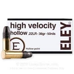 Eley 230-05200 ELEY HIGH VELOCITY 22LR 38GR HP 50RD 100BX/CS