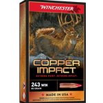 Winchester Ammu X243CLF WINCHESTER COPPER IMPACT 243 WIN 85GR 20RD 10BX/CS