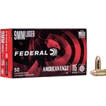 FEDERAL  Federal AE9DP American Eagle  9mm Luger 115 gr Full Metal Jacket (FMJ) 50 Bx/ 20