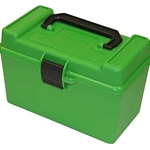 MTM 210-H50RMAG10 Deluxe Ammo Box 50 Round Handle 7mm Rem Mag 300 Win Mag, Green