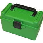 MTM 210-H50RS10 Deluxe Ammo Box 50 Round Handle 223 Rem 204 Ruger, Green