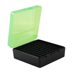 MTM 210-P100316T Ammo Box 100 Round Flip-Top 38 - 357, Green/Black