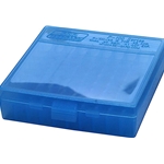 MTM 210-P1004524 Ammo Box 100 Round Flip-Top 40 10mm 45 ACP, Clear Blue