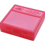 MTM 210-P100929 Ammo Box 100 Round Flip-Top 9mm 380 ACP, Clear Red