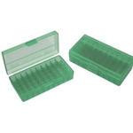 MTM 210-P503816 Ammo Box 50 Round Flip-Top 38 - 357, Clear Green