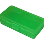 MTM 210-P504516 Ammo Box 50 Round Flip-Top 40 10mm 45 ACP, Clear Green