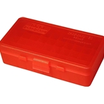 MTM 210-P504529 Ammo Box 50 Round Flip-Top 40 10mm 45 ACP, Clear Red