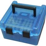 MTM 210-R100MAG24 Deluxe Ammo Box 100 Round Handle WSM WSSM Ultra Mag, Clear Blue