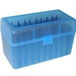 MTM 210-RL5024 Ammo Box 50 Round Flip-Top 270 Win 30-06 25-06, Clear Blue