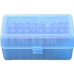 MTM 210-RMLD5024 Ammo Box 50 Round Flip-Top 300 WSM 45-70 7mm R SAUM, Clear Blue