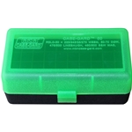 MTM 210-RSLD5016T Ammo Box 50 Round Flip-Top 223 270 WSSM 460 500 S&W, Clear Green/Black