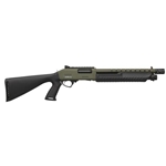 Fabarm 390-536215099 Pump MARTIAL O.D. Green 12Ga-3", 14" Barrel, Muzzle Break & Cooling Jacket, Pro Forces Stock in Matte Black Composite, Receiver and Barrel in Olive Drab 6 Shots