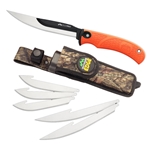 Outdoor Edge RMB-20C RAZORMAX Replaceable Fixed Blade Knife Orange, 6-Blades, Clam