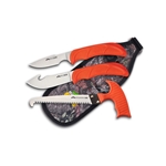 Outdoor Edge WG-10C Outdoor Edge Wildguide (3 Piece Caping Knife Gut-Hook Skinner And T-Handle Saw With Nylon Mossy Oak Sheath) - Clam