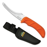 Outdoor Edge ZP-10 Zip Blade Fixed Blade Skinner, 4" Blade, Orange TRP Handle, w/ Nylon Sheath