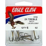 374AH-6 Eagle Claw Hooks - Treble Hooks Bronze - 6