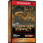 Winchester Ammunition  Winchester Ammo X270CLF Copper Impact  270 Win 130 gr Extreme Point Copper 20 Bx