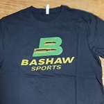 BPG TSH-BLK-L Black with Green and Gold Bashaw Sports Logo