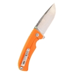 SOG Tellus FLK Flipper Knife 3.65" CRYO 440C Stonewashed Clip Point, Blaze Orange GRN Handles, Frame Lock - 14-06-03-43