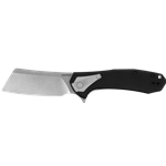 Kershaw 3455 Bracket Assisted Flipper Knife 3.4" Stonewashed Cleaver Blade, Black G10 and Stainless Steel Handles, Frame Lock