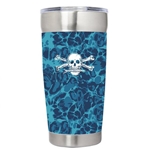 Calcutta SQUALL Steel Double Wall Traveler Cup 20oz with Lid Squall Pattern with Skull