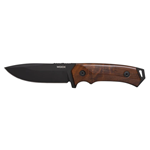 BU.KNF001.01 WOOX Rock 62 Fixed Blade Knife - Mil Spec Black / American Walnut Plain