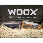 BU.KNF030.02 WOOX BAD BOY Drop Point (EDC) Fixed Blade Tiger Wood Bashaw Sports Logo Engraved