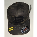 BPG FF-BBCAMO-LXL Flexfit L/XL Black Camo with All Black Bashaw Patch