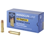 PPUA111 PPU 357 Magnum 158 Grain FPJ Handgun Ammo