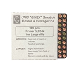 GINEX-PRI-LR Unis Ginex Primer Cap 5.5/3-N for Large Rifle, Tray of 100. Made in Bosnia