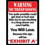 RE1440 Rivers Edge "Exibit A" Tin Sign 12"x17"