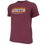Beretta TS732T189003AUXXL BERETTA RETRO BLOQ T-SHIRT HEATHER MAROON 2XL
