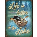 Rivers Edge RE4506 RIVERS EDGE Tin Sign 12in x 17in- Life Is Better At The Lake