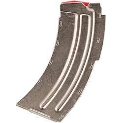90008 The Savage MKII magazine is a standard replacement magazine. This magazine is for .22 Long Rifle and .17 Mach 2. It holds 10 rounds, is made of stainless steel.