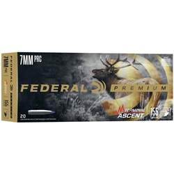 PREMIUM CLASSIC FEDERAL AE 7MM PRC 155GR TERMINAL ASCENT 20RD 10BX/CS