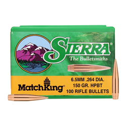 Sierra Bullets 100140 SIERRA BULLETS 6.5MM .264 150GR HP-BT MATCH 100CT