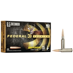 FEDERAL  Federal P65CRDBCH1 Premium  6.5 Creedmoor 135 gr Berger Hybrid Hunter 20 Bx/ 10