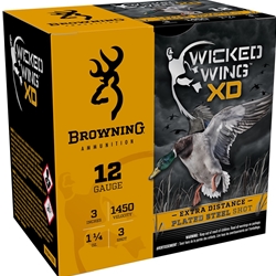 116666 Browning Ammo B193411233 BXD Waterfowl 12 Gauge 3" 1 1/4 oz 3 Shot 25 Bx/ 10 Cs