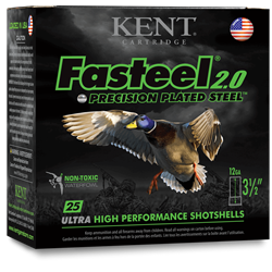 117327 Kent Cartridge K1235ST404 Fasteel Waterfowl 12 Ga 3.5" 1-3/8 oz 4 Shot 25 Bx/ 10