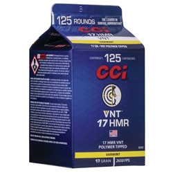 CCI 923CC Varmint VNT 17 HMR 17 gr Varmint Tipped 125 Bx/ 10 Cs