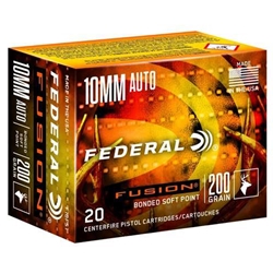 FEDERAL  Federal F10FS1 Fusion  10mm Auto 200 gr Soft Point (SP) 20 Bx/ 10 Cs