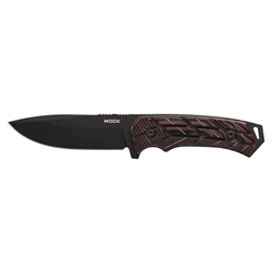 WOOX 140075 Woox BU.KNF001.07 Rock 62  4.25" Fixed Plain Stonewash Sleipner Steel Blade Gray
