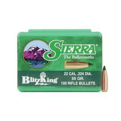 Sierra Bullets 25968 SIERRA BULLETS .22 CAL .224 55GR BLITZKING 100CT