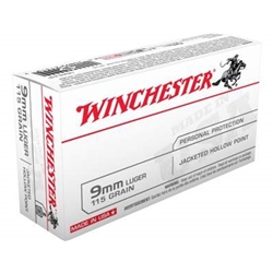 Winchester Ammunition 3234 Winchester Ammo HE9JHP Kinetic High Energy 9mm Luger 115 GR Jacketed Hollow Poin